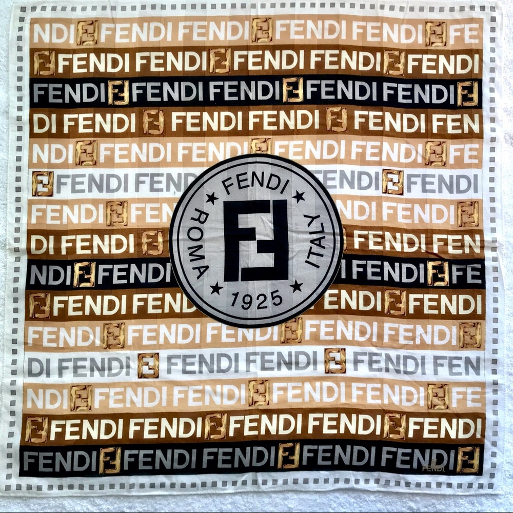 Fendi Scarf Cotton FF Women Bag Head Hair neck